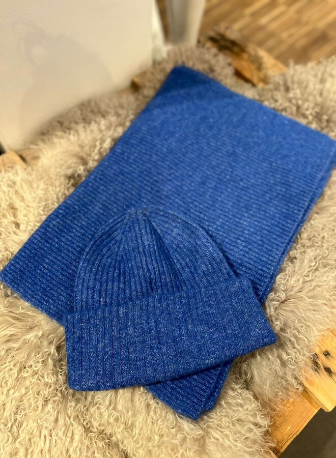 SF noos maline knit scarf blue