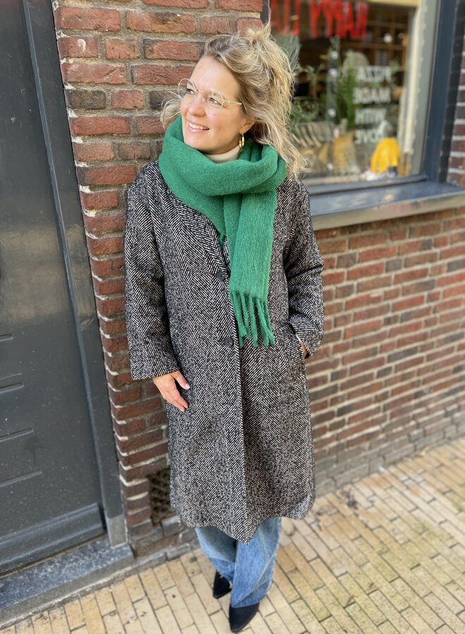 Becksöndergaard solid yuta scarf green, 80%alpaca 20%polyamide