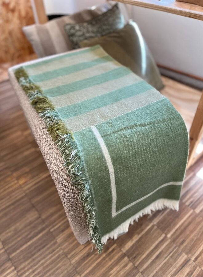 Bloomingville asil throw L150xW125cm green wool