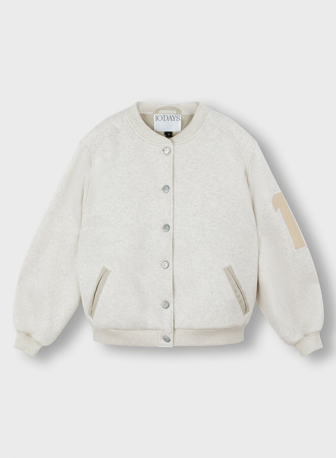 10DAYS baseball bomber jacket soft white
