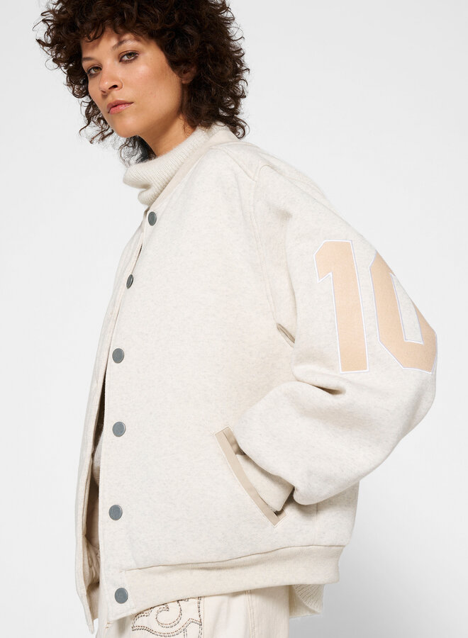 10DAYS baseball bomber jacket soft white