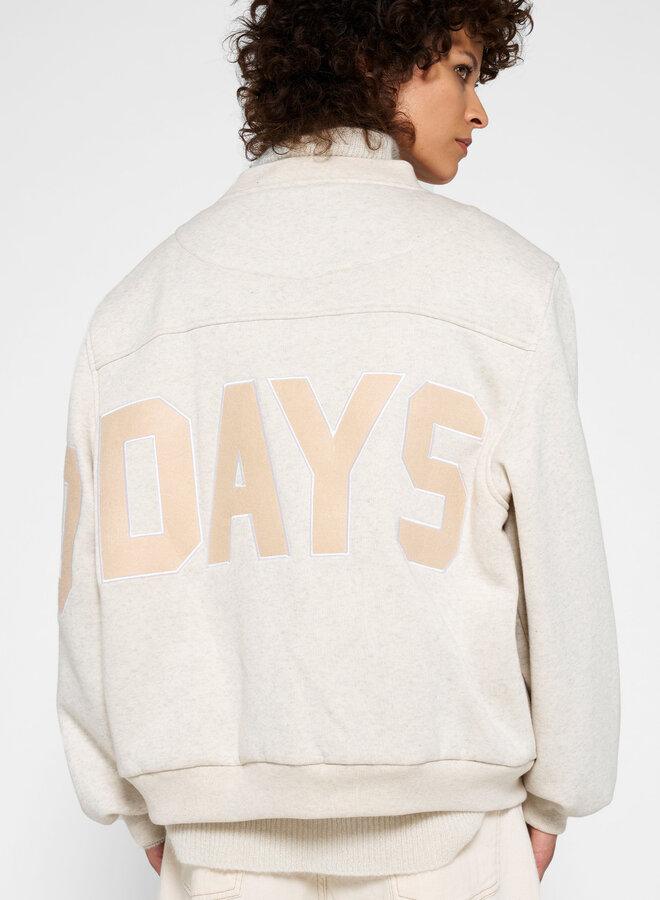 10DAYS baseball bomber jacket soft white