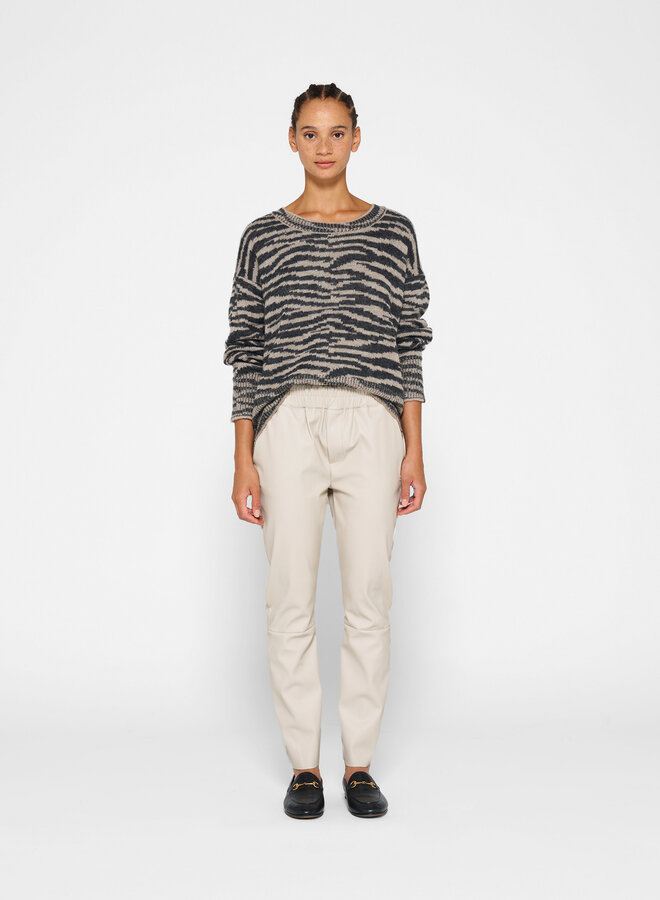 10Days leatherlook cropped jogger light safari