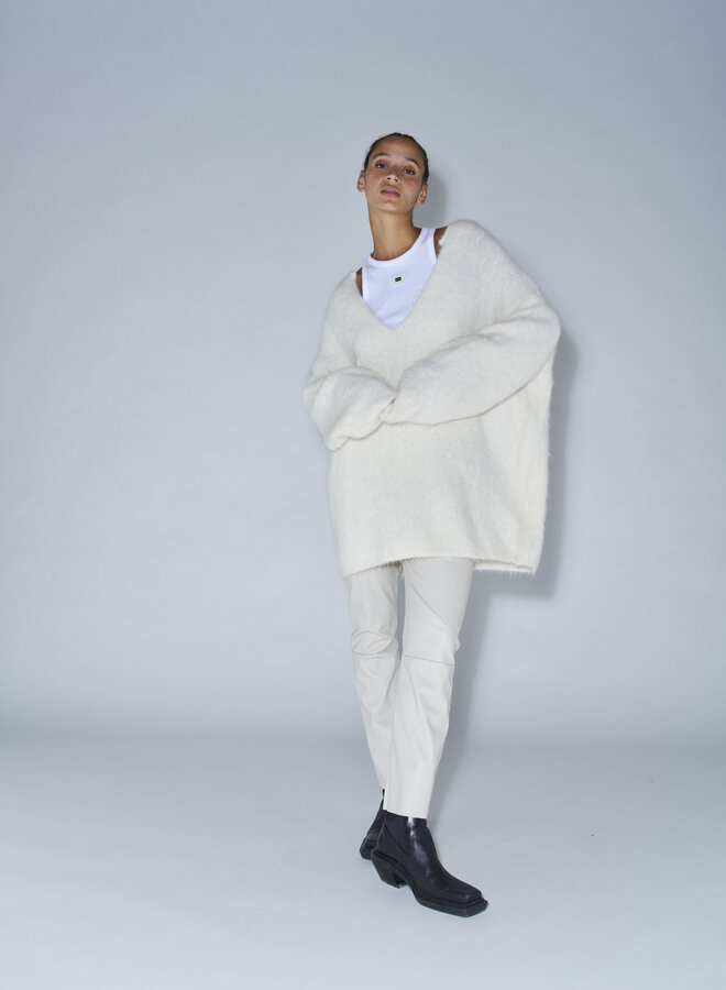 10Days leatherlook cropped jogger light safari