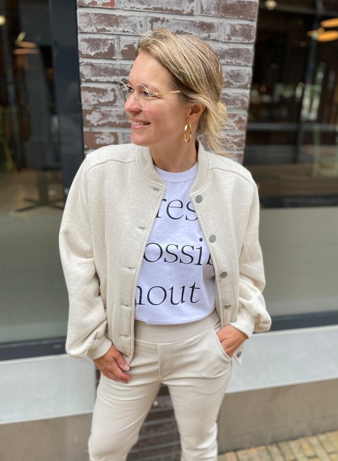 10DAYS baseball bomber jacket soft white