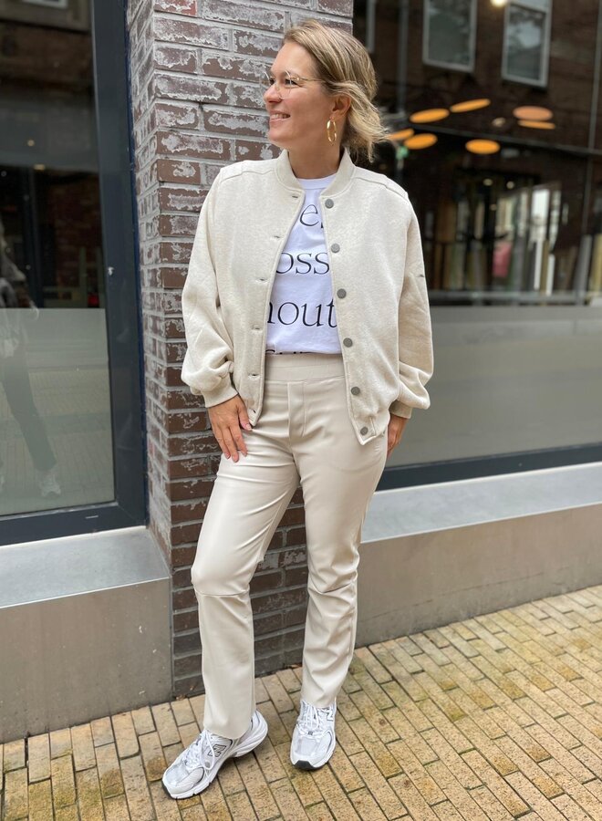 10DAYS baseball bomber jacket soft white