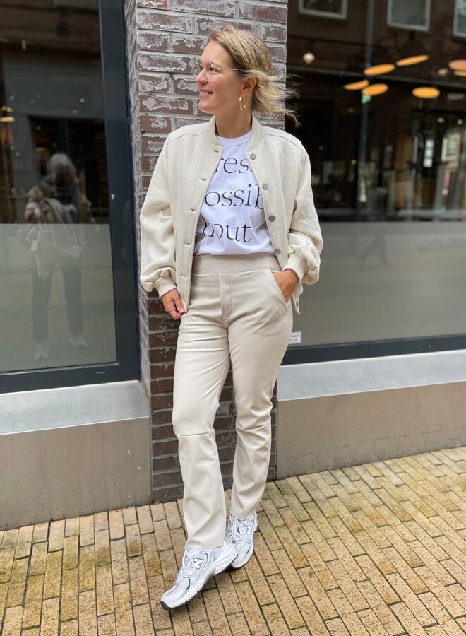 10DAYS baseball bomber jacket soft white