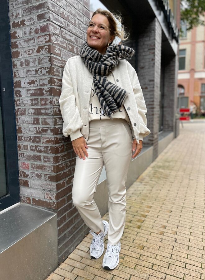 10Days leatherlook cropped jogger light safari