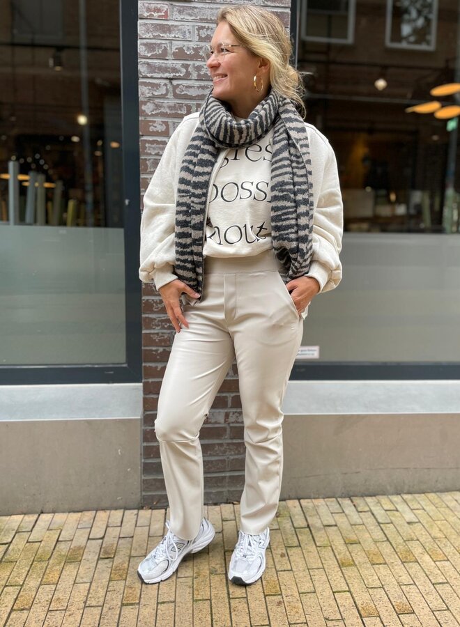 10Days leatherlook cropped jogger light safari