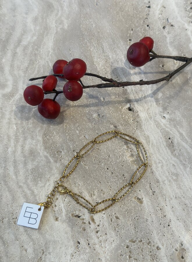 Ellen beekmans schakelarmband twisted goud