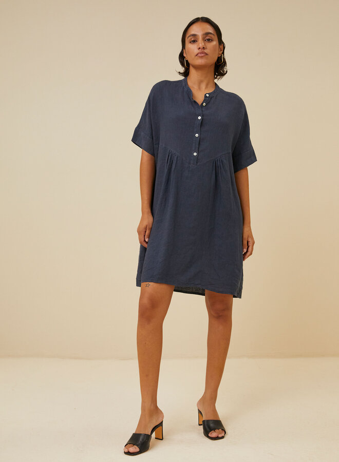 BY BAR tais linen dress midnight