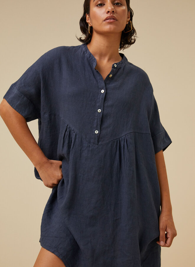 BY BAR tais linen dress midnight