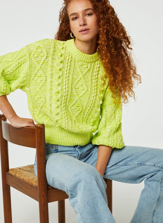 Fabienne C. suzy 3/4 sleeve pullover lime