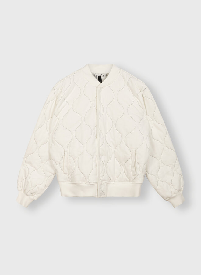 10DAYS quilted bomber jacket ecru