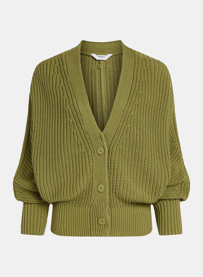 Penn&Ink S24B250 cardigan pesto