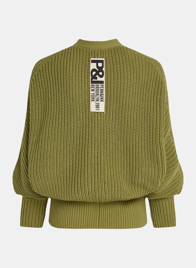 Penn&Ink S24B250 cardigan pesto