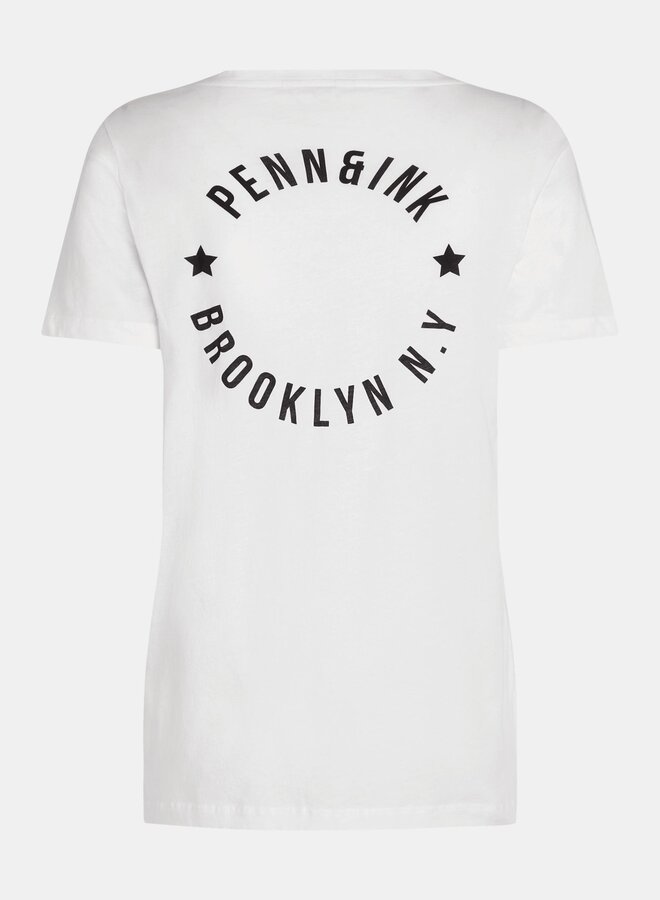 Penn&Ink S24F1429 t-shirt print white/navy