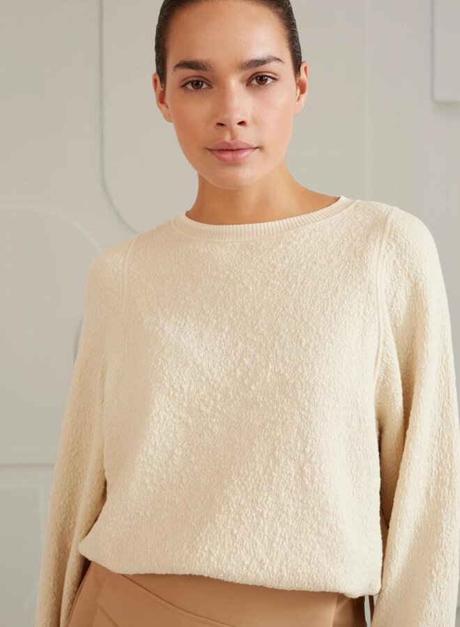 Yaya sweater crewneck and rib sand