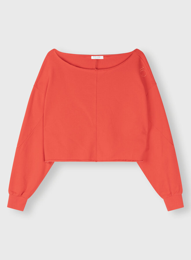 10days cropped boatneck sweater red