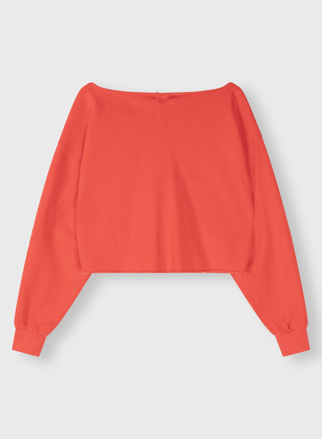 10days cropped boatneck sweater red