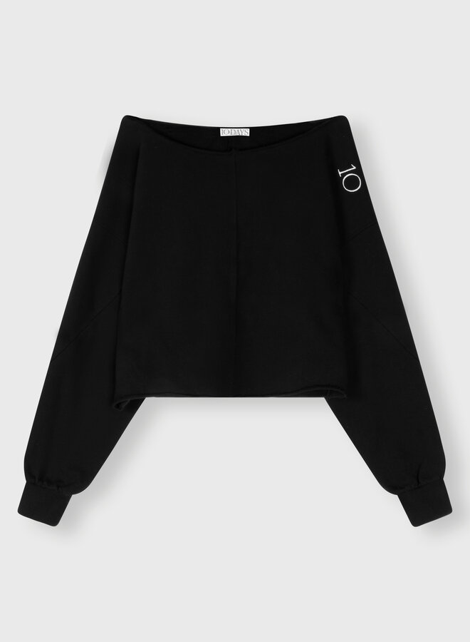 10days cropped boatneck sweater black