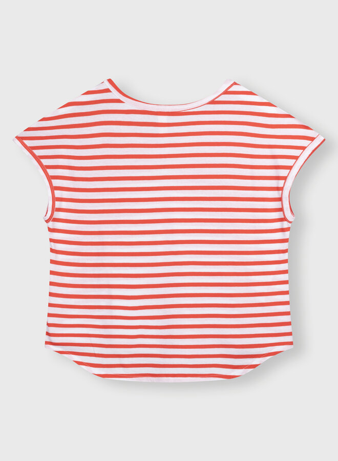 10DAYS tee stripe white/red