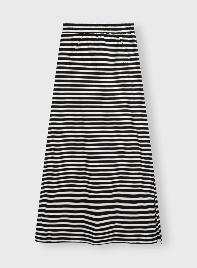 10DAYS long skirt stripes black/ecru