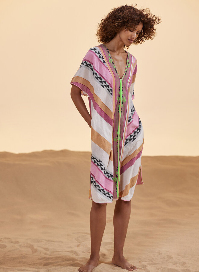 Devotion kimono dress augoustina pink/green