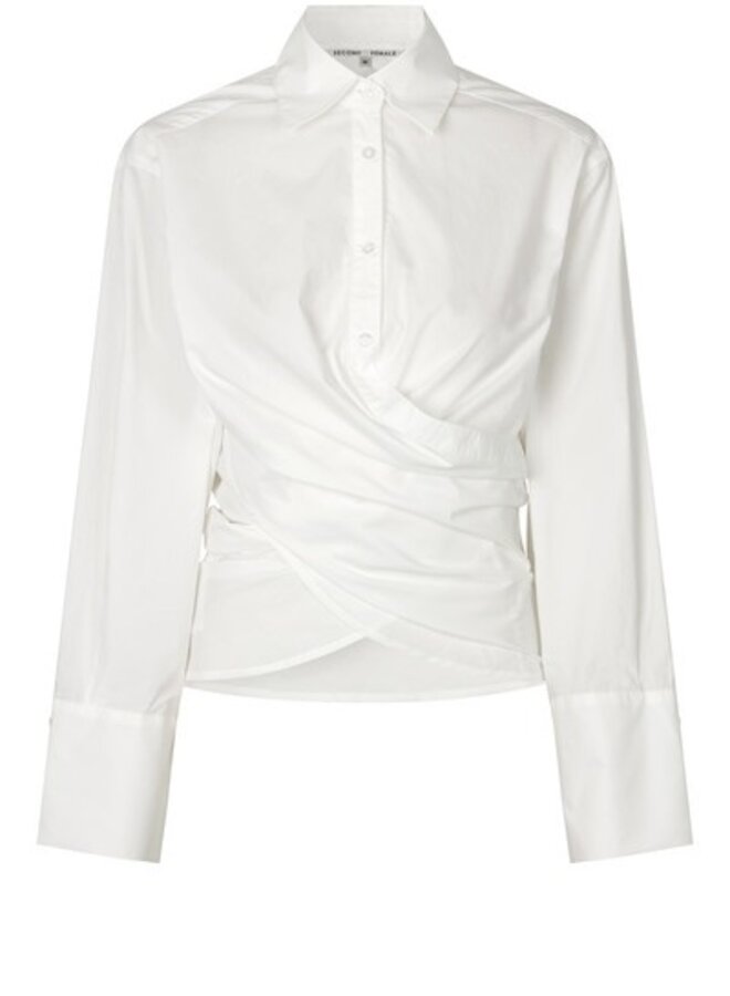 Second F. aviaya wrap shirt white