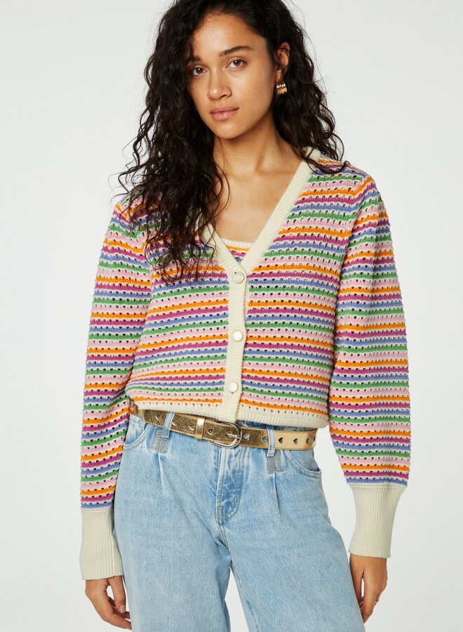 Fabienne C. heather cardigan multi stripe