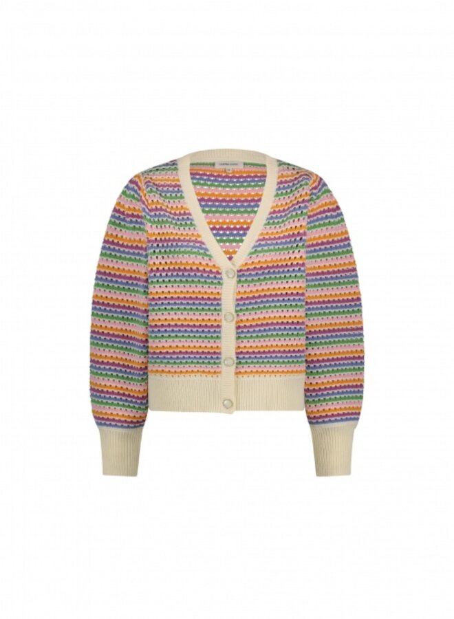 Fabienne C. heather cardigan multi stripe