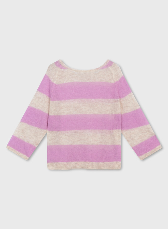 10days sweater thin knit stripes safari/violet