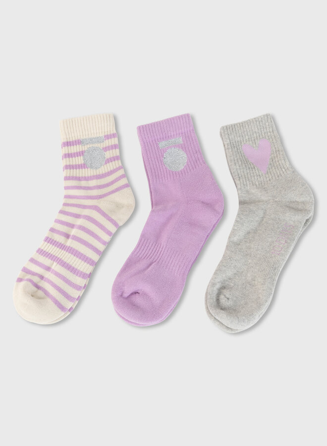 10days short socks 3-pack violet mt 39/42