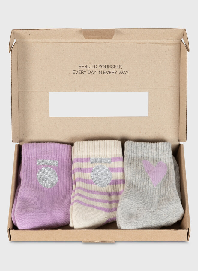 10days short socks 3-pack violet mt 39/42