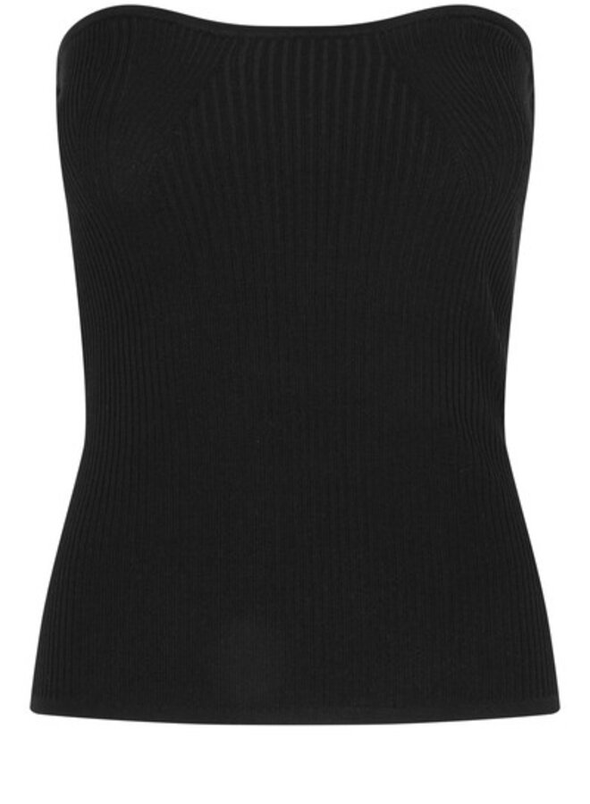 Second F.  S24F como knit strapless top black