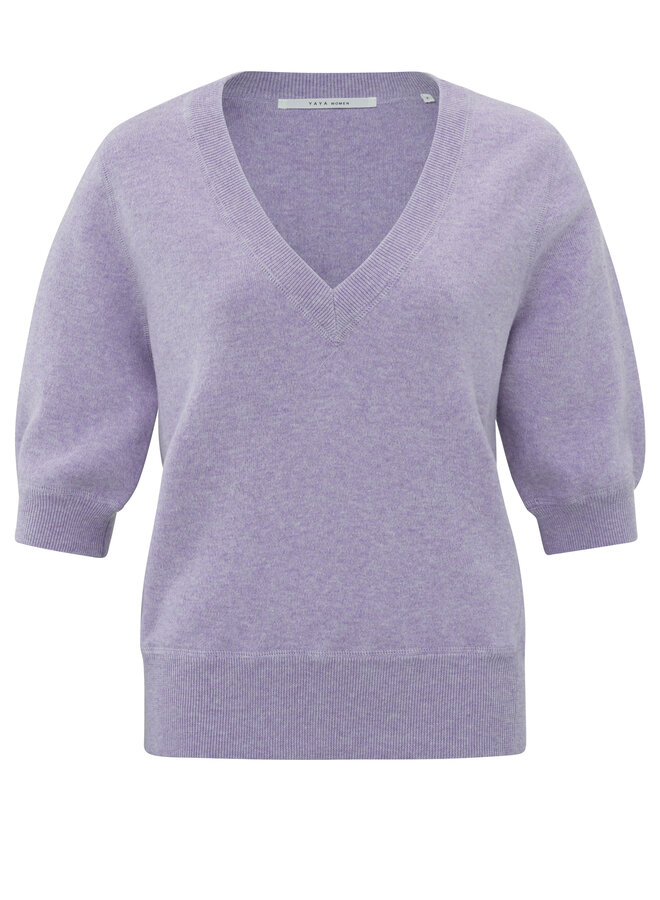 Yaya v-neck sweater lavender melange