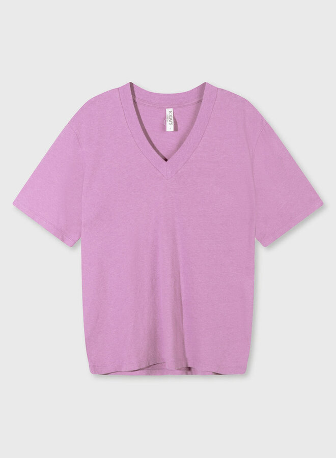 10DAYS v neck linen tee violet