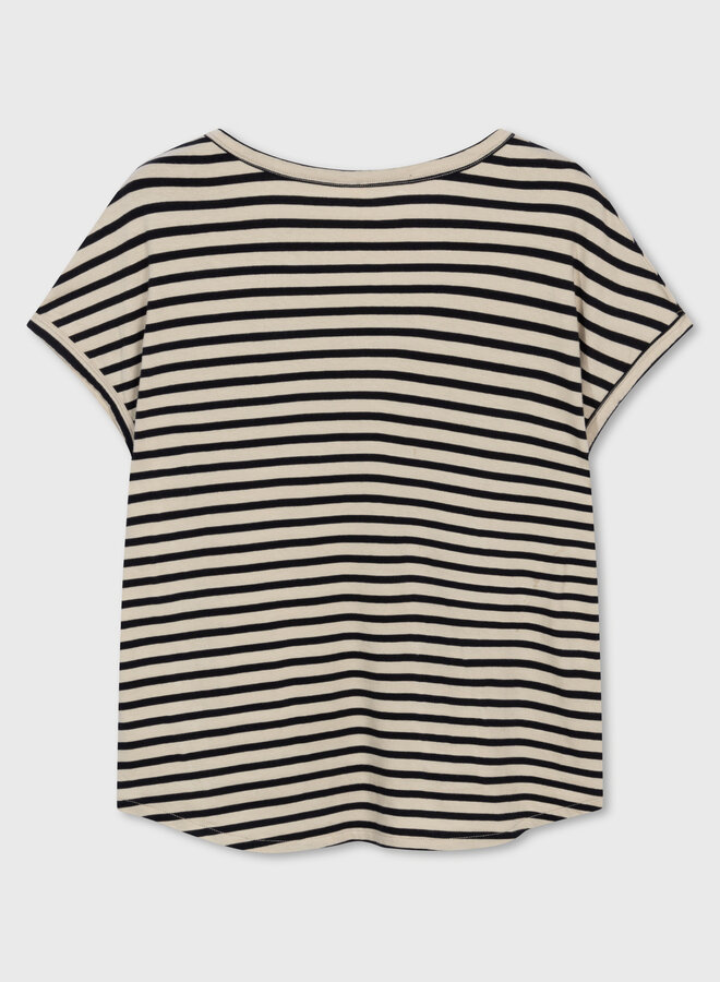 10DAYS tee stripe safari/black