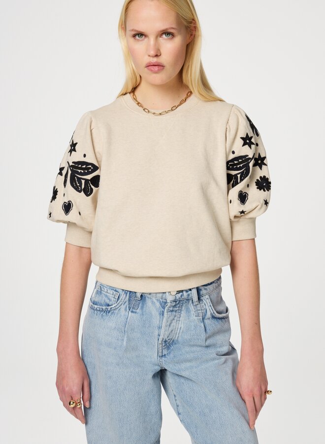 Fabienne C. henriette ss sweater oatmeal
