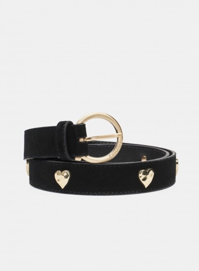 Fabienne C. hammered heart belt black