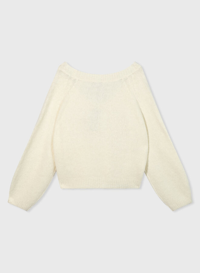 10days cropped v-neck sweater knit natural