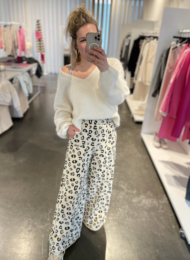 10days cropped v-neck sweater knit natural