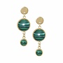 Ellen beekmans oorbel 2 gemstones groen 4 cm