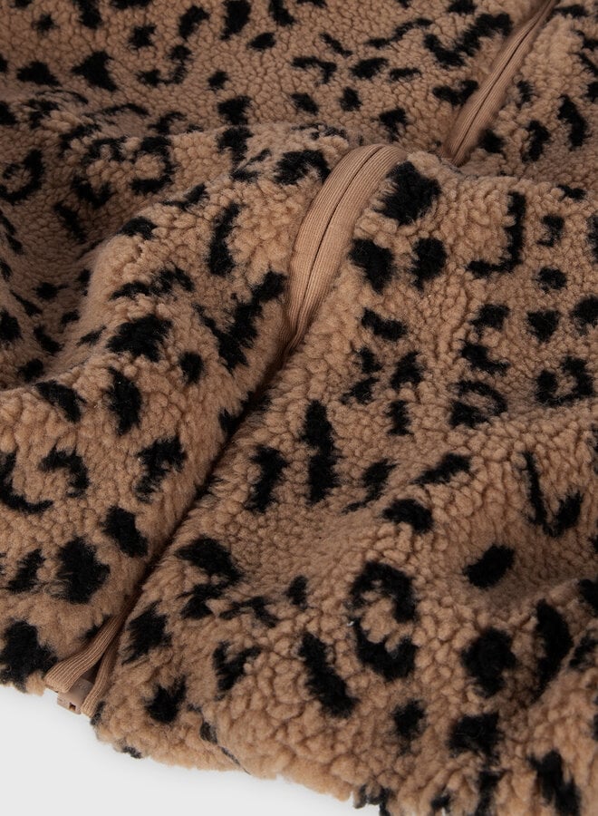 10DAYS teddy gilet leopard dark fudge