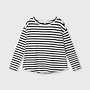 10days longsleeve tee linen stripe ecru/black