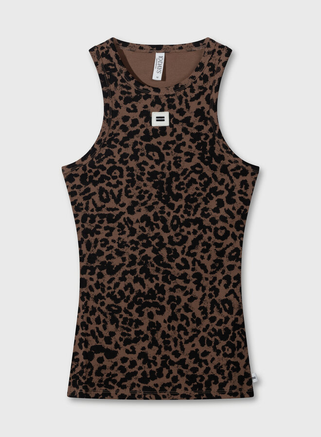 10days tank top rib leopard dark fudge