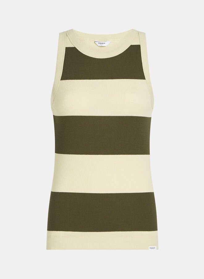 Penn&Ink S25F1582 singlet big stripe pistache/algue
