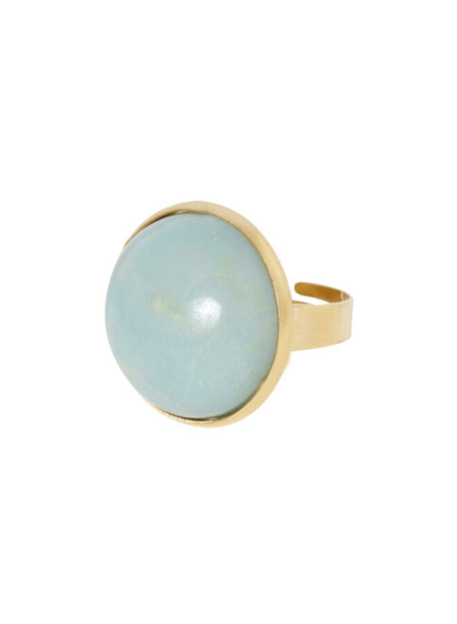Ellen beekmans ring met grote gemstone turquoise