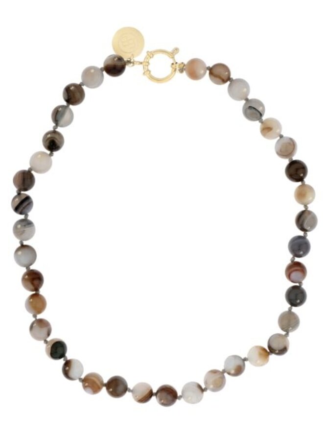 Ellen beekmans gemstone ketting agaat (bruin) melee
