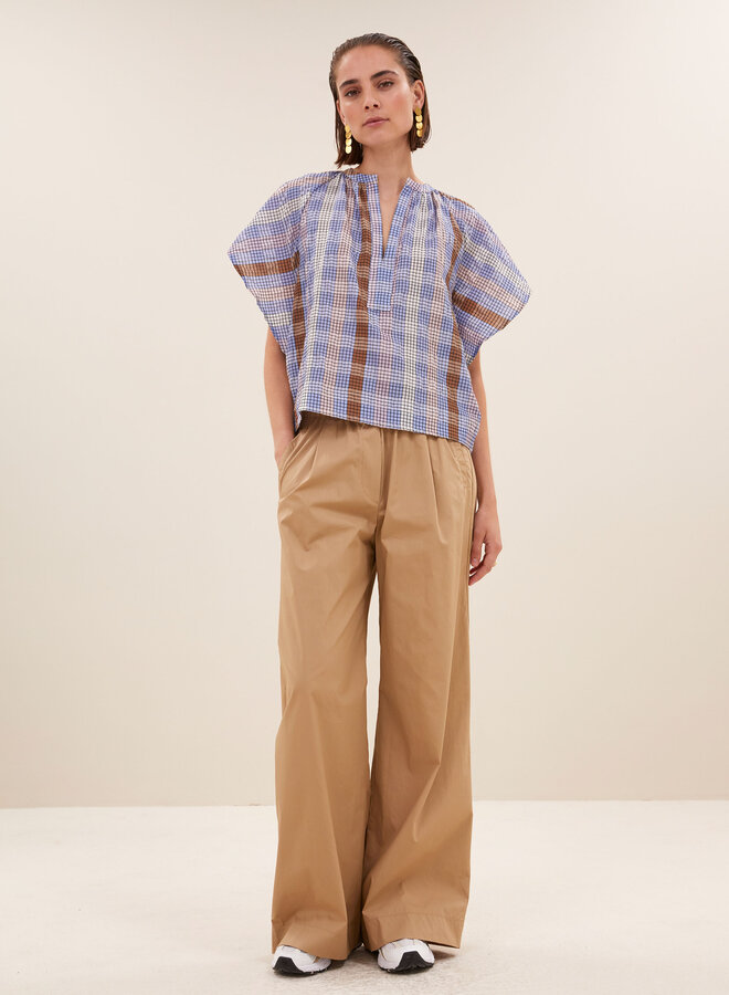 By Bar vina check blouse grid print